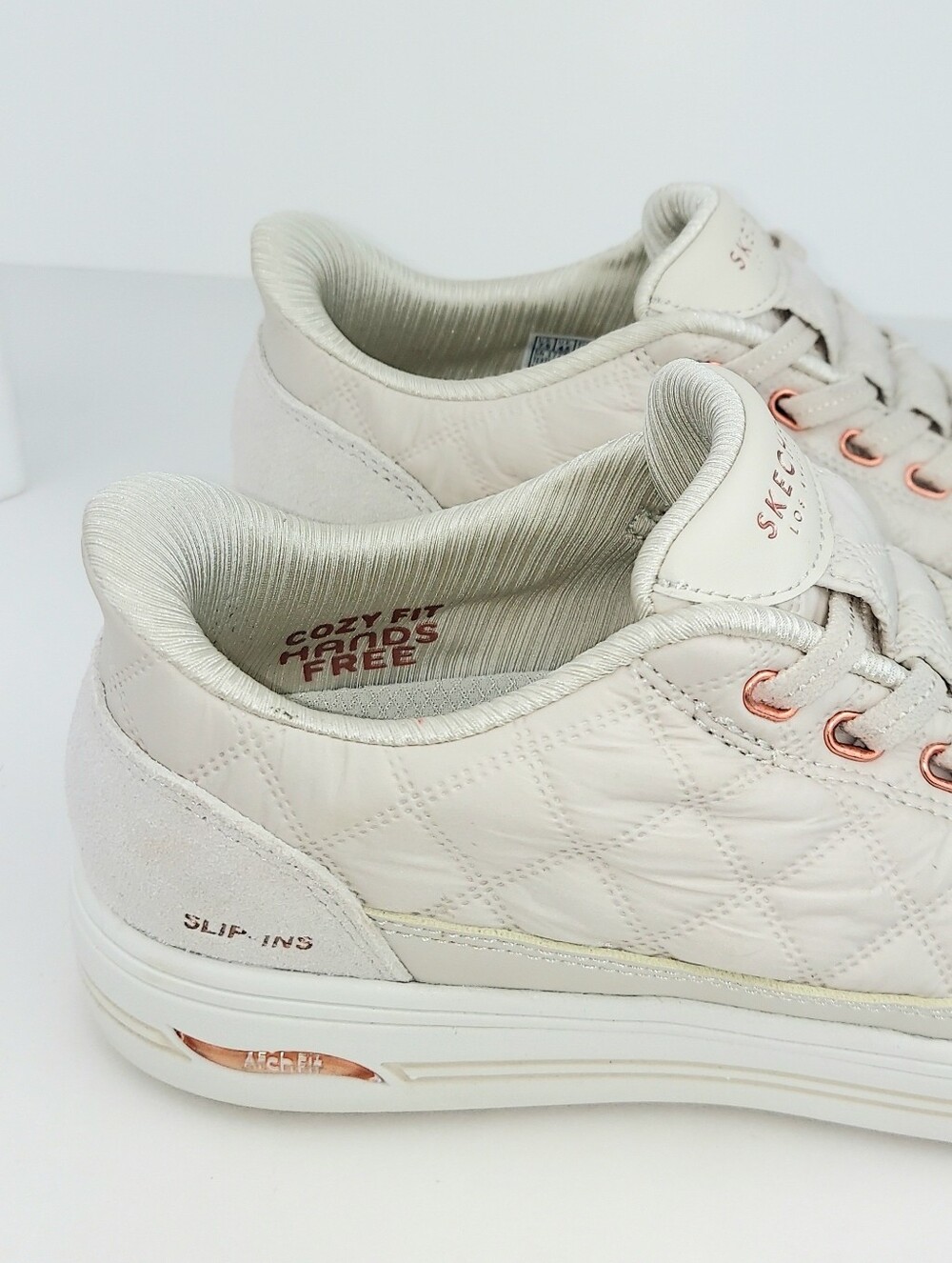 Skechers Slip-Ins Arch Fit Arcade Sneakers Off-White 7.5 - Picture 7 of 14